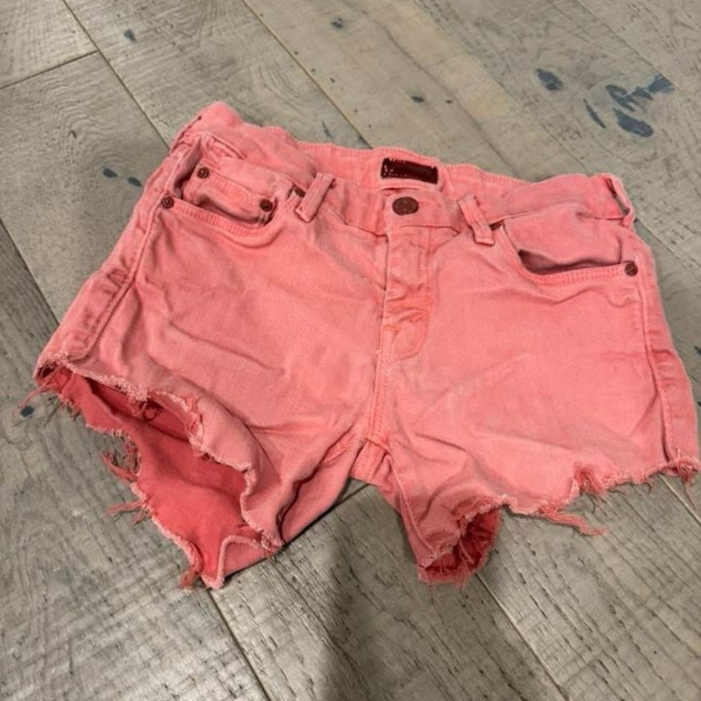 Mother Pink Denim Shorts